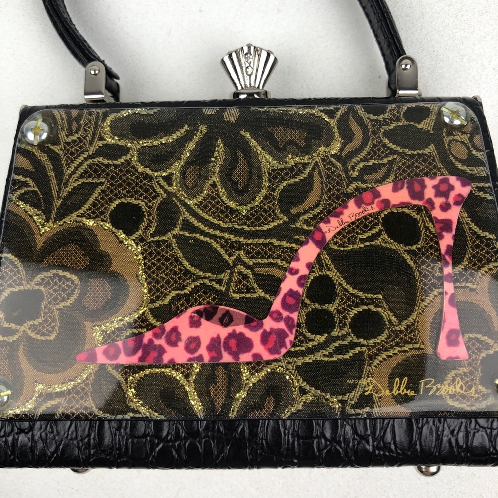 Debbie Brooks Clutch Purse Lace Animal Print Heel - Picture 12 of 12